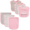 Hudson Baby Unisex Baby Cotton Bib and Burp Cloth Set, Princess, One