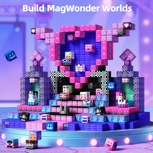 200PCS 3+ GobiDex Magnetic Building Blocks for Kids, STEM Toys to Build MagWonder Castle & World, Creative Sensory Play