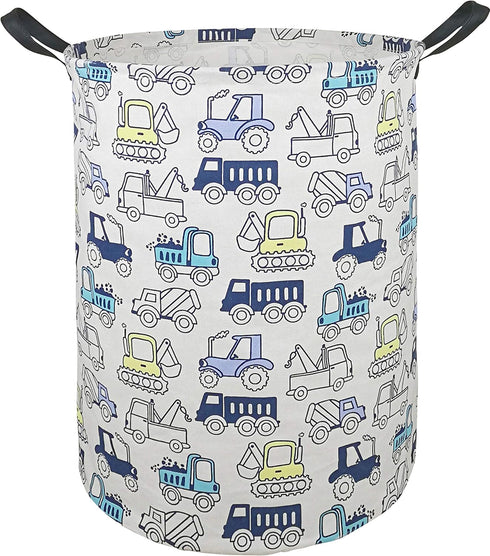 19.7" Round Laundry Basket - Laundry Hamper with Handles, Toys Storage Organizer Gift Bins for Boys and Girls