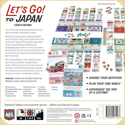 AEG Let's Go! to Japan, Strategy Card Game, Plan Your Dream Vacation, Storytelling & Travel Game, Ages 10+, 1-4 Players