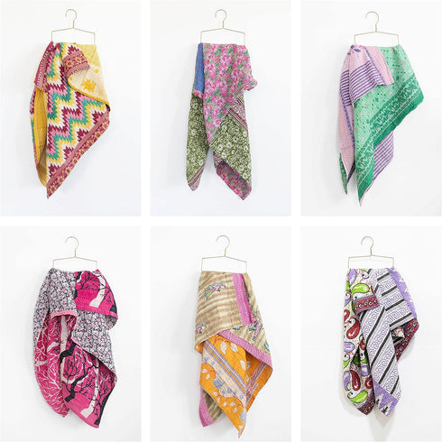 Kantha Baby Blanket, Multi Color, Baby Size 50X60 (127X152 CM), RCKQB0103