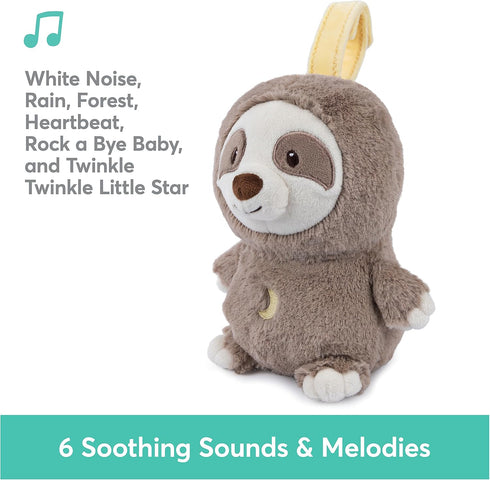 GUND Baby Lil’ Luvs On The Go Sloth Soother, Plush Sound Toy for Babies, Brown/Cream, 6”