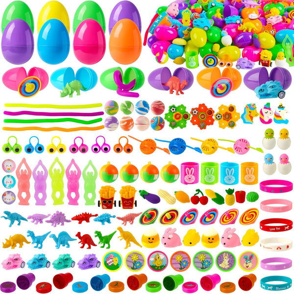 JOYIN 160 PCS Prefilled Easter Eggs with Assorted Toys for Easter Egg