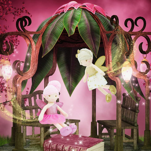 June Garden 12" Enchanted Garden Fairy Doll Elida, Plush Soft Doll Girl Gift - Pink Outfit and Wings