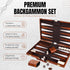 Backgammon 15 Inches Backgammon Sets Gammon Set Backgammon Set Premium Medium Brown - for Adults and Kids - Leatherette