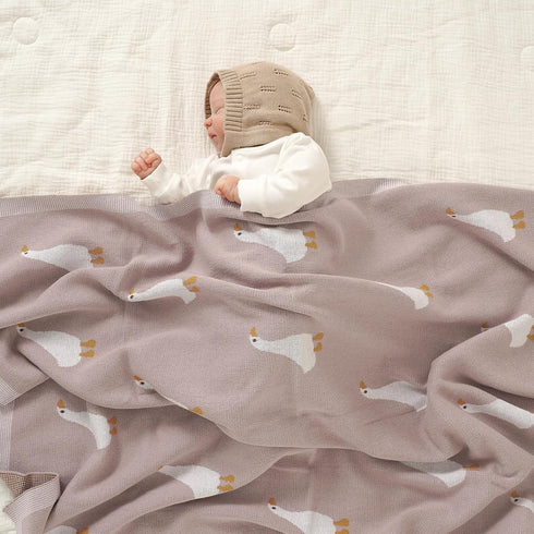 mimixiong Baby Blanket Knit Receiving Boys Girls Blanket Soft Cotton Neutral Blanke for Swaddle Crib Stroller with Cute