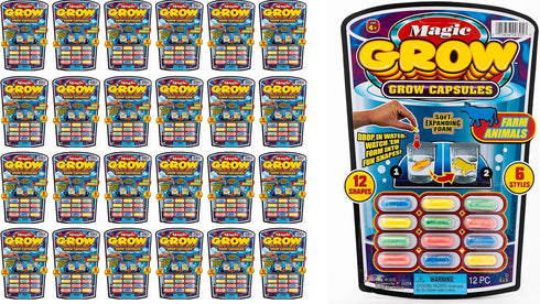 JA-RU Magic Grow Capsules (24 Pack; 12 Each) - Expanding Foam Sponge Toy for Kids, Water Growing Toys