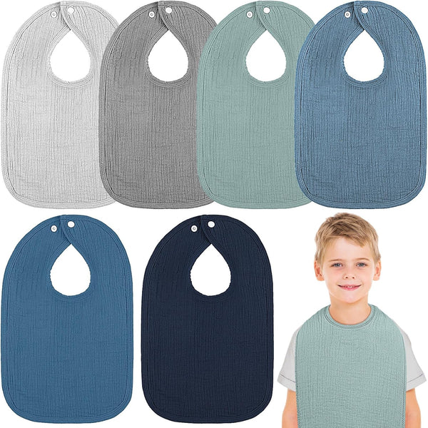 Toulite 6 Pack Muslin Baby Bibs Baby Bandana Drool Bibs Cotton for
