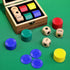 Set, 3 1-inch 48 Fun Left Right Roll Dice Game Include Wooden Dices Pcs Chips in Wooden Box, Easy to Store and Carry