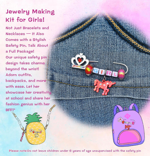 Girls Charm Bracelet Making Kit - Unicorn Jewelry Supplies DIY Art Craft Set for Kids Age 6-12 Birthday Gifts
