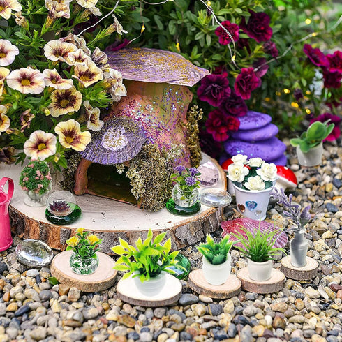 Cayway Dollhouse Plant Miniature - 20 PCS Mini Potted Plants for Dollhouse Garden Decorations