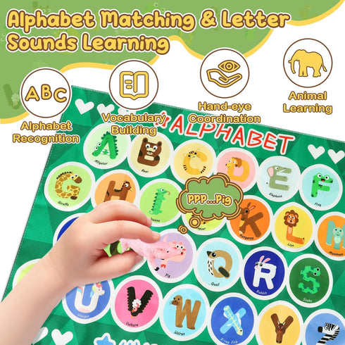 Alphabet Mystery Box for Kids - 26 PCS Animal Figurines Letter Matching Game, Montessori Educational Toy for Ages 3-8