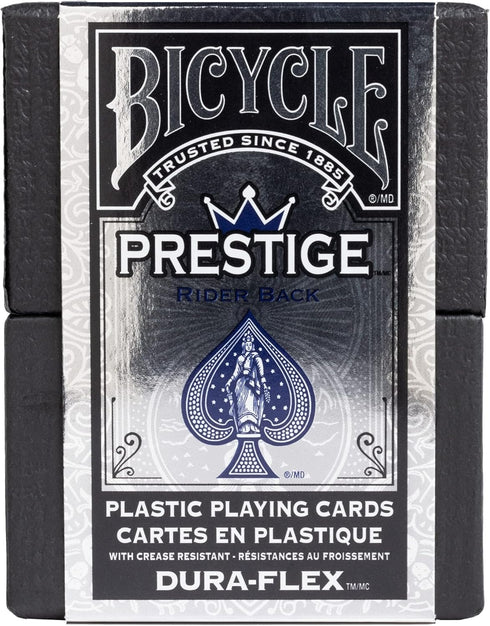 Bicycle Prestige Waterproof Plastic Playing Cards, Red & Blue (Colors May Vary)