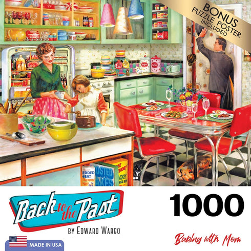 RoseArt - Back to The Past - Baking with Mom - 1000 Piece Jigsaw Puzzle for Adults