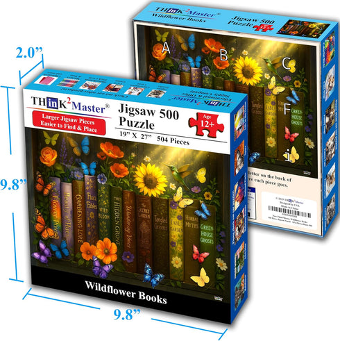 Think2Master 500 13+ 26.8 18.9 Enchanted Library Pieces Very Large Pieces Jigsaw Puzzle: Adults & Seniors. Magical