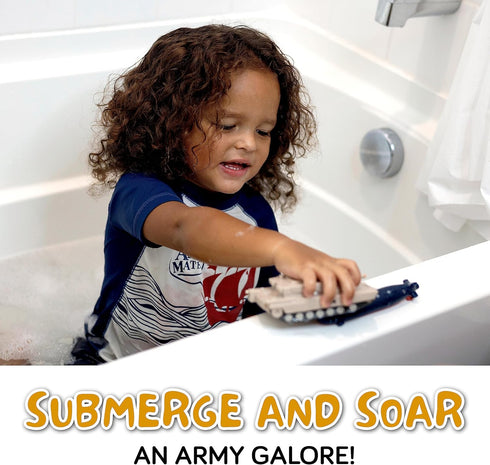 Mold Free Bath Toys for Babies and Toddlers, No Hole Army Bath Toys for Tub, Beach, Pool - BPA-Free