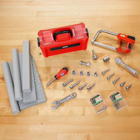 Set 9 Set, 3+ Little Tikes Creative Construction Tool Box with Accessories, Pretend Play Construction for Boys