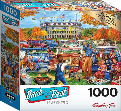 RoseArt - Back to The Past - Tailgating Fun - 1000 Piece Jigsaw Puzzle for Adults