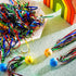 Hungdao Comet Balls - Large Rubber Bouncy Balls with Colorful Streamers, 30 Pcs Party Favors for Kids