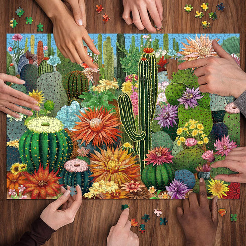 Succulent Puzzles for Adults - 1000 Pieces Cactus Flower Garden Jigsaw Puzzles as Wall Art Decor