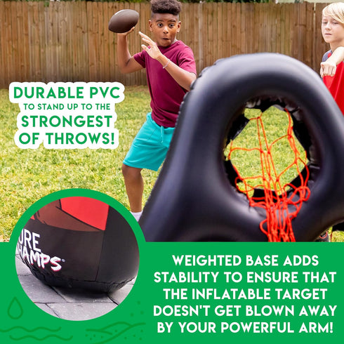 Franklin Sports Kids Football Target Toss Game, Inflatable Throwing Target Toy with Soft Mini Footballs