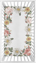 Sweet Jojo Designs Vintage Floral Boho Girl Fitted Crib Sheet - Blush Pink, Yellow Green Shabby Chic Rose Flower