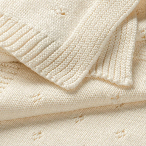 (30x40, MakeMake Organics Organic Baby Blanket GOTS Certified Organic Cotton Baby Blanket Newborn Pointelle Knit
