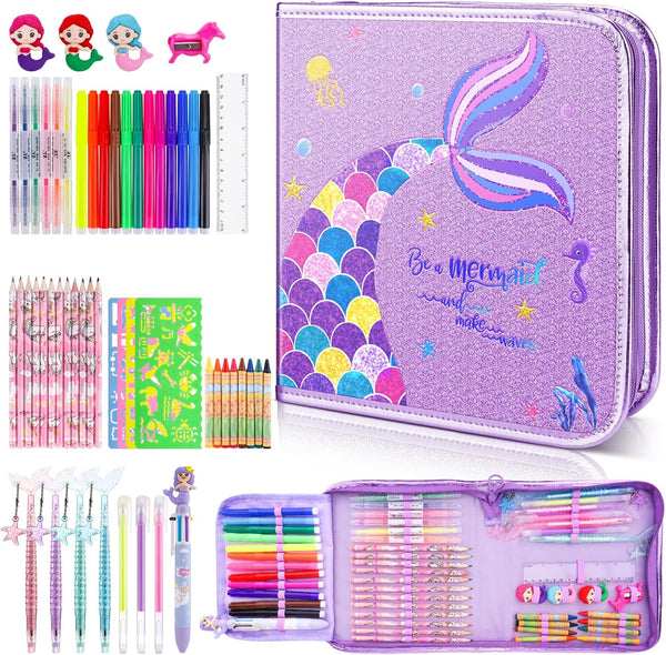 MAIGOZON Mermaid Art Craft Kit for Kids, 56 Piece Set with Pencil