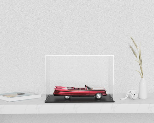 CRMPro 1:18 Countertop (13x6.7x6.3 inch) Clear Acrylic Display Show Case with Black Acrylic Base for Scale Car Model