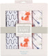 Hudson Baby Unisex Baby Cotton Muslin Swaddle Blankets, Foxes, 3-Pack by Hudson Baby