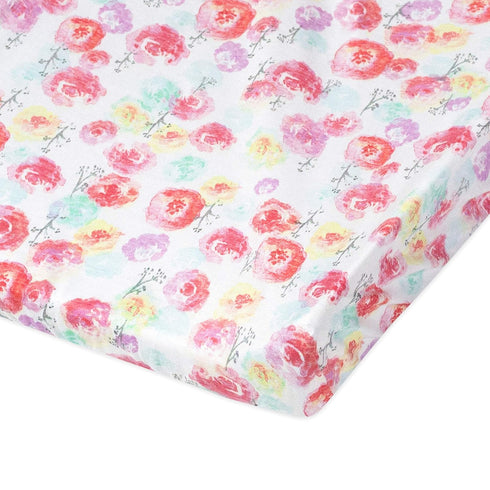(Set HonestBaby Organic Cotton Changing Pad Covers of Two), Rose Blossom/Pink, One Size