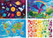 Chuckle & Roar 4 Pack Puzzles - Space, World Map, Fantasy, Food - 100 & 200 PC Jigsaw Puzzles