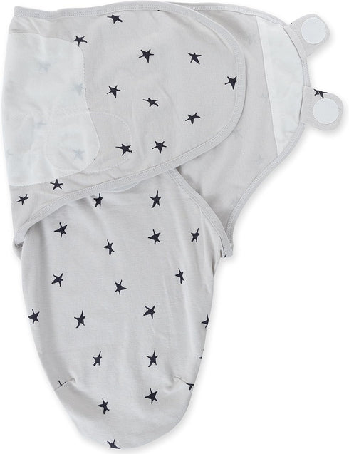 Set 3 Pack 0-3 Ely's & Co. Adjustable Swaddle Blanket Infant Baby Wrap Grey and Black Months