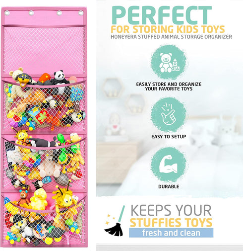Over Door Organizer for Stuffed Animals - Easy Installation Hanging Storage for Toys and Baby Accessories