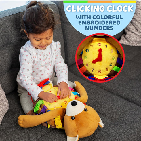 Backpack Backpack Buckle Toys Bear - Toddler & Stuffed Animal Learning Activity Develops Fine Motor & Basic Life Skills