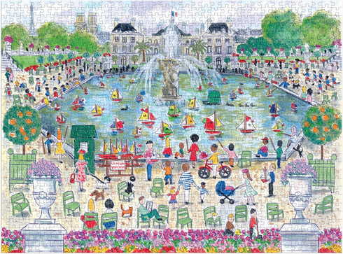 Galison Springtime in Paris – 1000 Piece Michael Storrings Puzzle Featuring The Ornamental Grand Bassin Pond in The Spring