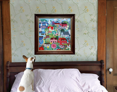 eeBoo Piece and Love Swedish Fishing Village 1000 Piece Square Puzzle, Glossy Sturdy Pieces