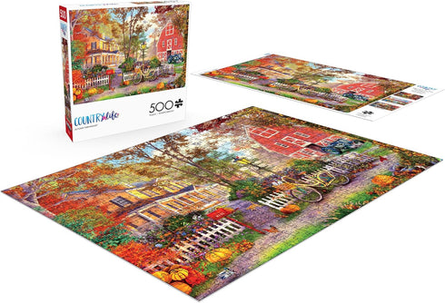 Buffalo Games Country Life Autumn Farmhouse - 500 Piece Jigsaw Puzzle for Adults