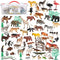 Migration 100 Piece Set of Animal Plastic Figures Playset, Includes Wild, Safari, Zoo, Jungle, Farm, Forest, Ocean