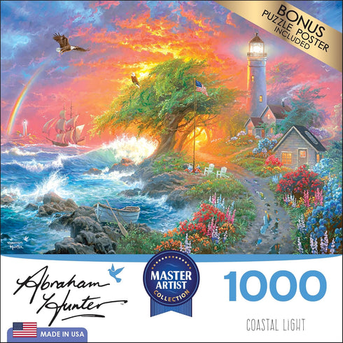 RoseArt - Abraham Hunter - Coastal Light - 1000 Piece Jigsaw Puzzle for Adults