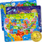 QUOKKA Magnetic Toddler Puzzles for Ages 3-5 - 3 Educational Travel Games - Space, USA, World Map Learning Toys for