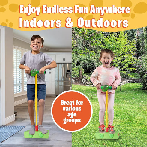 T-Rex Foam Pogo Stick - Dinosaur Themed Jumper for Kids 3-7 Years, Indoor & Outdoor Fun, Pogo Stick for Ages 5+