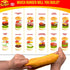 Stretcheez Hamburger Play Food for Kids, Stretchy Pretend Food & Toppings, Mix & Match Sets for Role Play