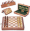 Ajuny Magnetic Travel Chess Set - Handcrafted Acacia Wood, Foldable Board with Elegant Storage