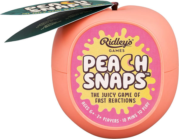 Ridley's Peach Snaps! Fun Card Game - Action-Packed Game for 2+ Players, Includes Unique Peach-Shaped Storage Case