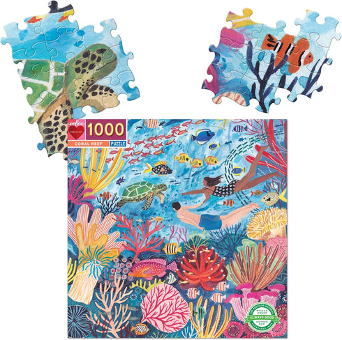 eeBoo Piece and Love Coral Reef, 1000 Piece Square Adult Jigsaw Puzzle, Glossy, Sturdy Pieces for Families