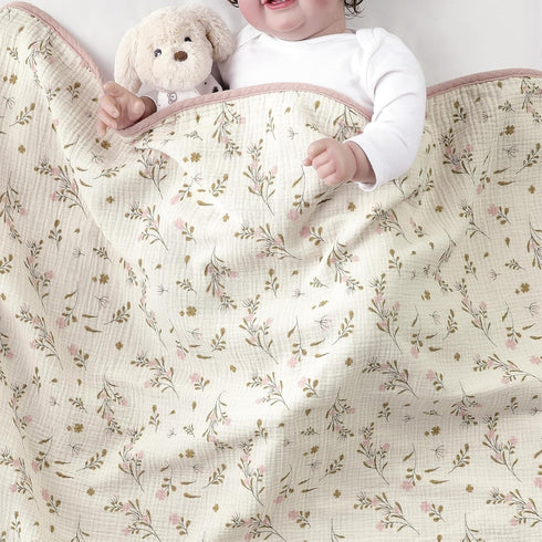 40''X40'' 100% 100X100cm CREVENT Organic Cotton Muslin Baby Blanket for Newborns, Essential for Baby Shower Birthday