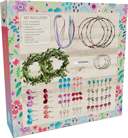 Hapinest Make Your Own Flower Crowns and Bracelets Craft Kit for Girls Gifts Ages 6 7 8 9 10 Years Old and Up by Hapinest