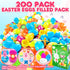 200 Packs LINAYE Prefilled Easter Eggs with Toys Inside - Pre Filled Stuffed Easter Eggs for Hunt, Basket Stuffers
