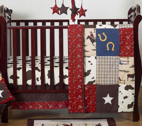 Tummy Country Sweet Jojo Designs Wild West Cow Boy Baby Playmat Time Infant Play Mat - Brown and Cream Western Southern